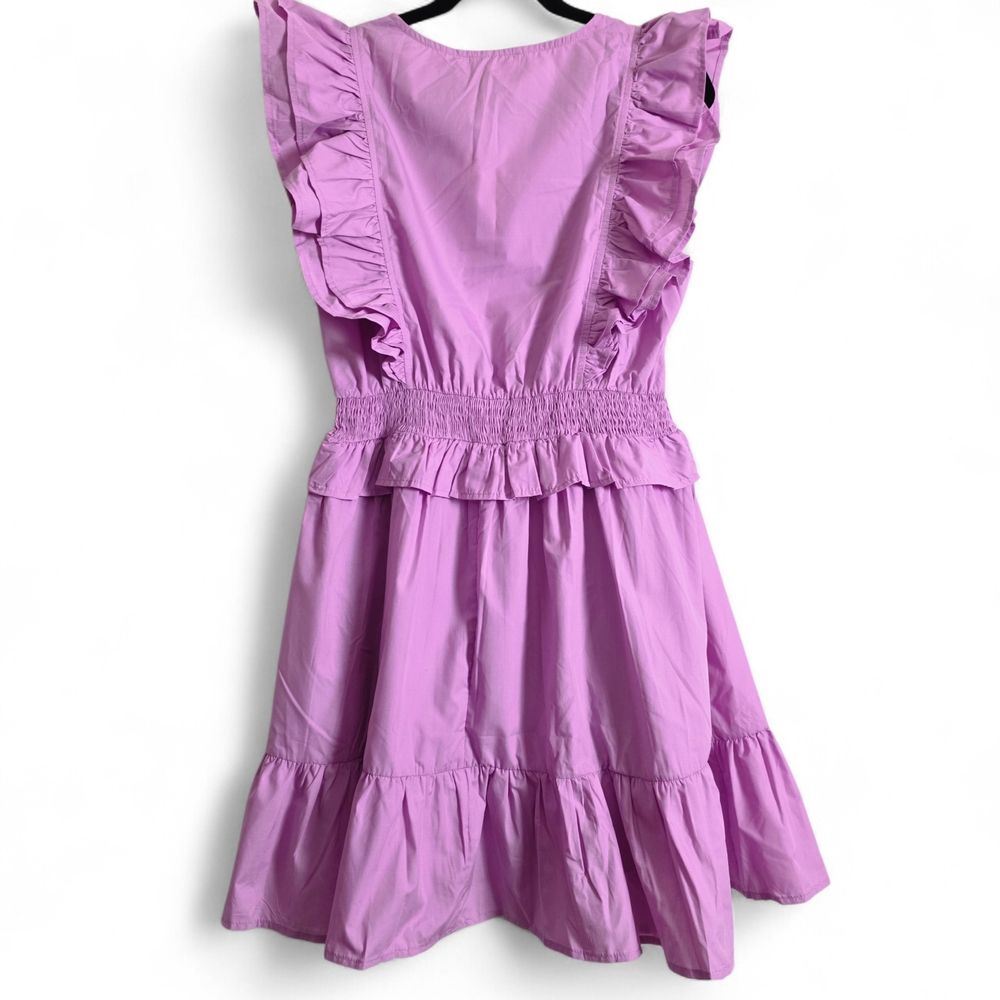 Entro Lavender V-Neck Top with Ruffles - Picture 8 of 11